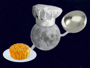 moon chef with mooncake